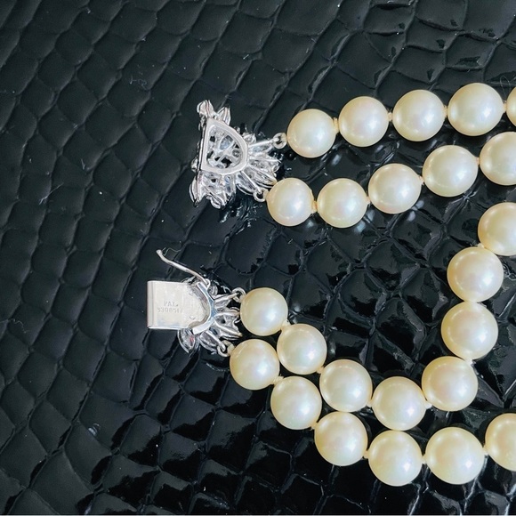 Vintage Fantasia By DeSerio Double Strand Simulated Pearl Necklace With … - Picture 6 of 15